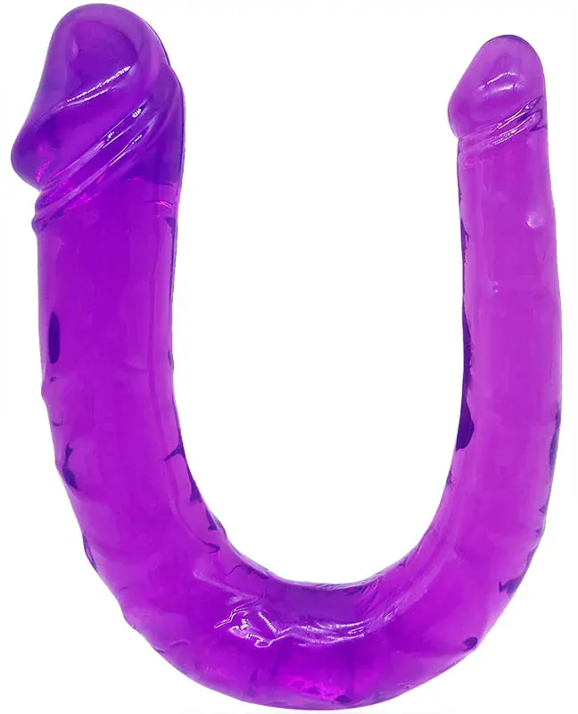 Oboustranné zahnuté dildo - 32 cm