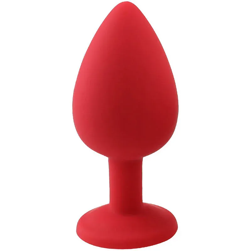 Silikonový anální kolík s čirým diamantem - L