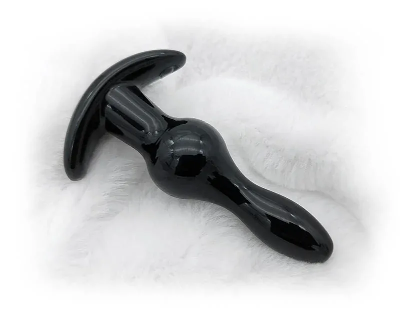 Měkký a ohebný anální kolík s kuličkou uprostřed - S