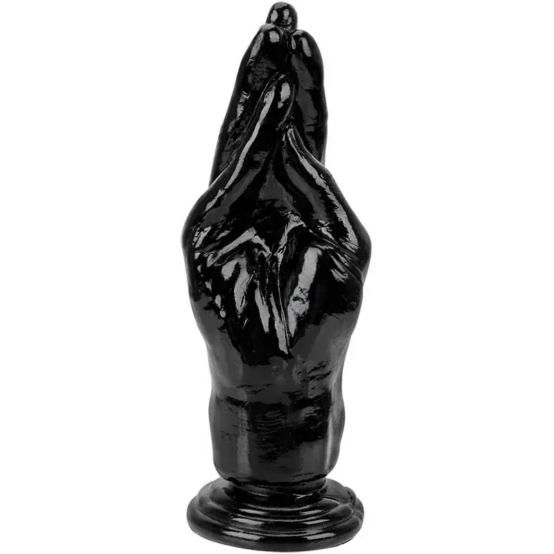 Černá ruka na fisting s přísavkou - 22 cm