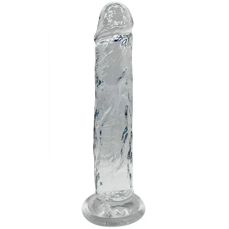 Obří transparentní dildo s přísavkou - 23 cm