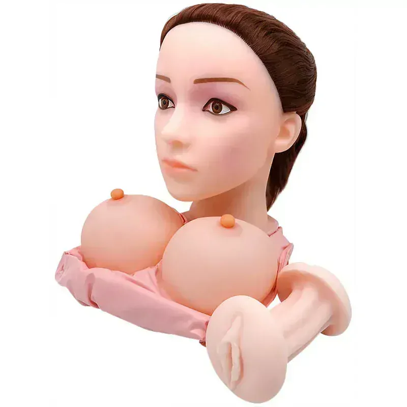 Vibrující a sténající panna s umělými prsy, vagínou a análem