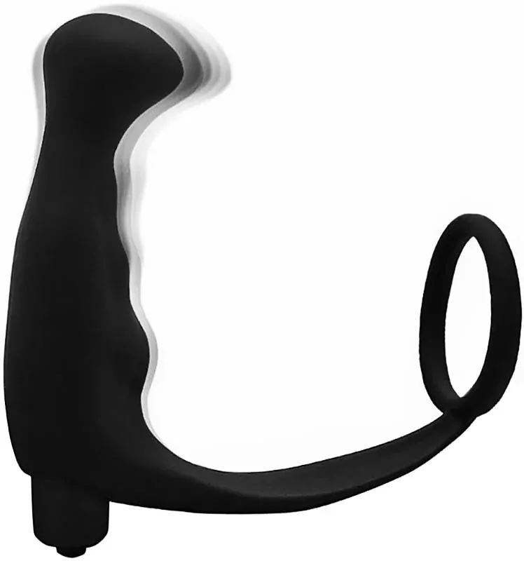 Stimulátor prostaty s vibracemi a erekčním kroužkem