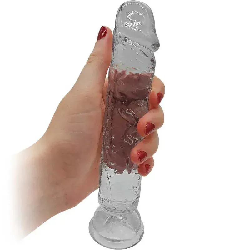 Strap-on s pružným gelovým penisem - 17 cm