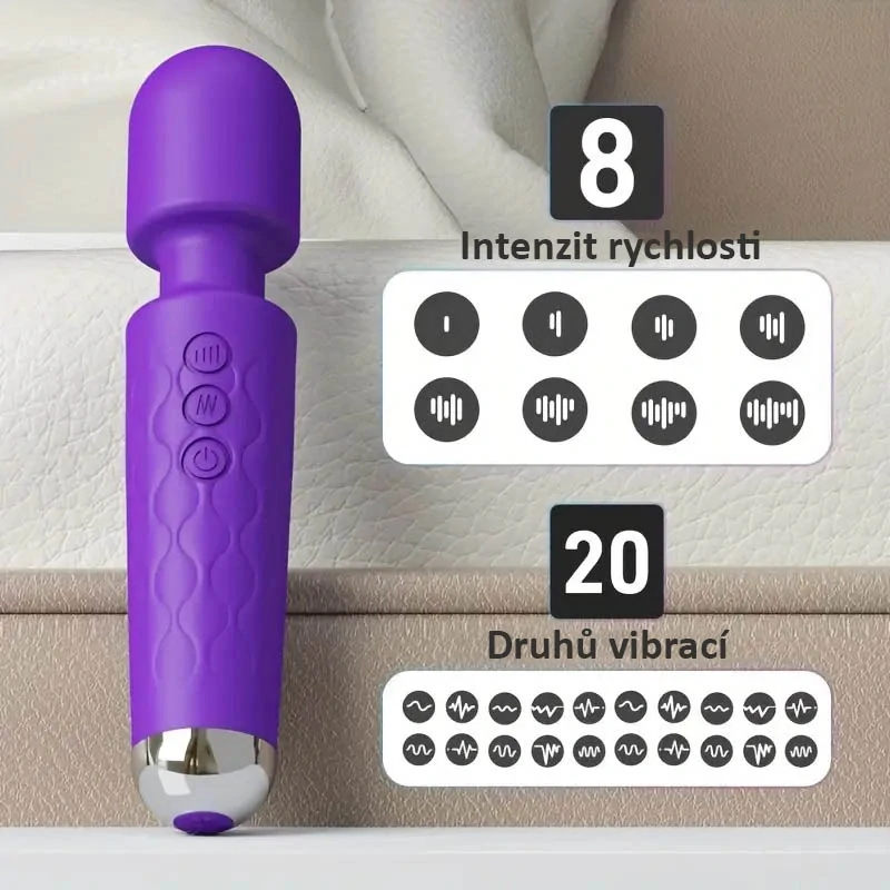 Vibrační masážní hlavice Magic AV Wand Vibrator Fialová