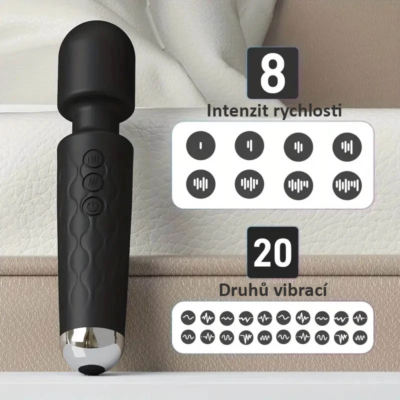 Vibrační masážní hlavice Magic AV Wand Vibrator Černá