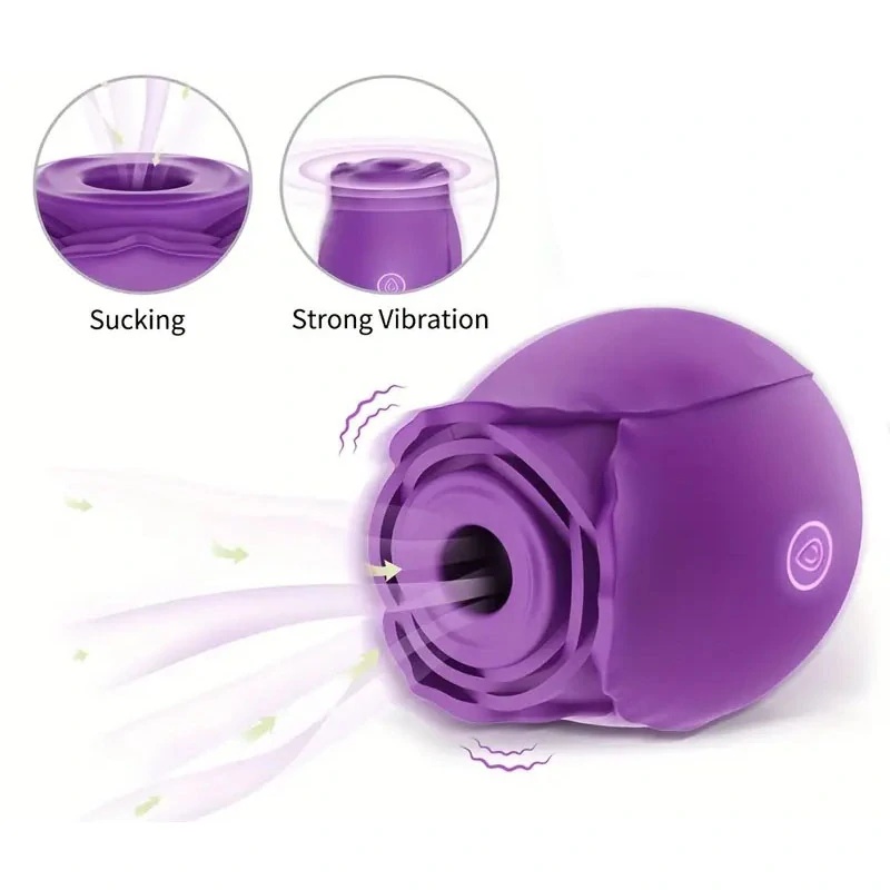 Rose Clitoral Sucking Vibrator - fialová