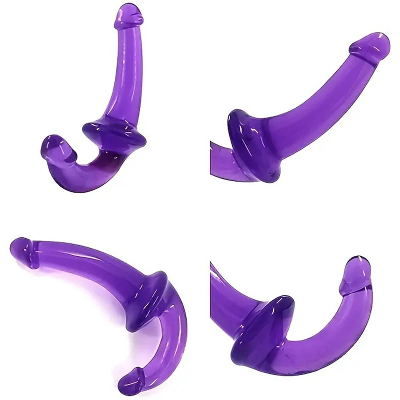 Double Strapless strap-on dildo - fialový