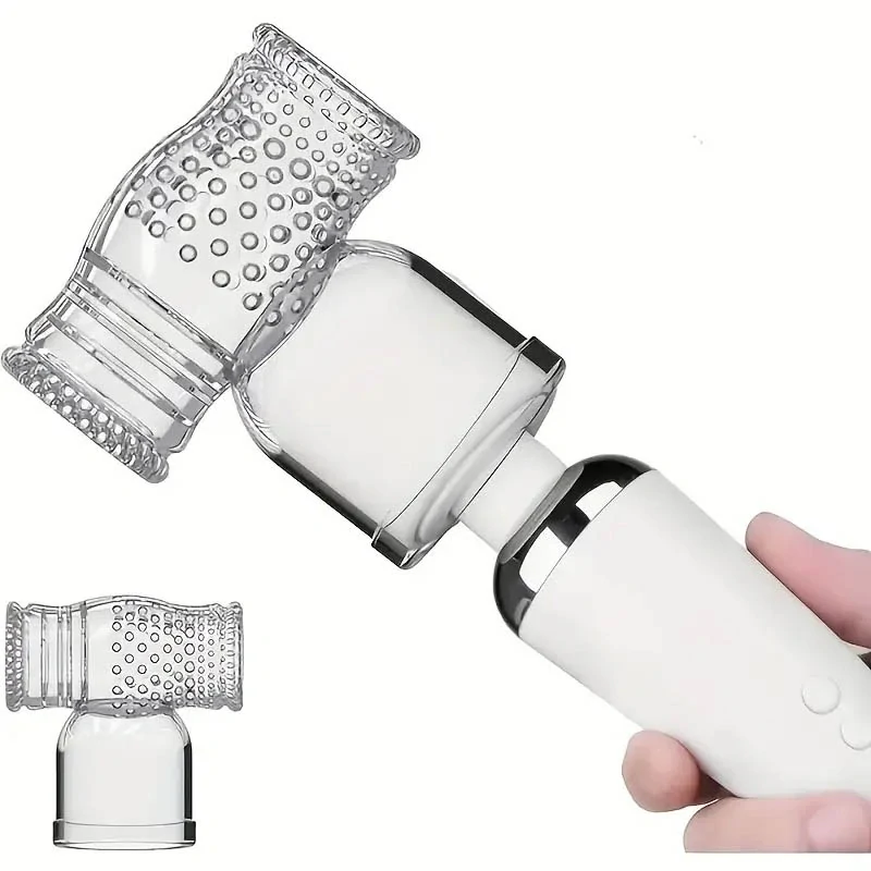 Oboustranný nástavec na vibrační hlavici pro stimulaci penisu Wand Cock Stroker