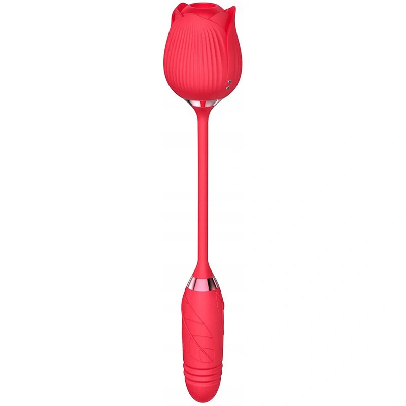 Multifunkční vibrátor s podtlakovým sáním klitorisu a přirážejícím pohybem Rose Sucking & Thrusting Vibrator