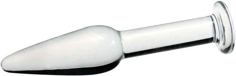 Dlouhý a úzký skleněný anální kolík - M