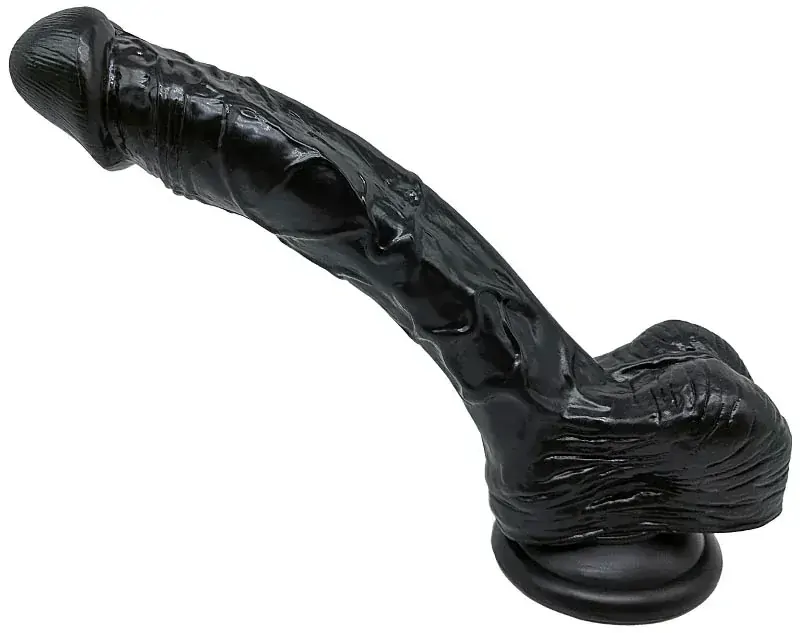 Obrovské černé gelové dildo s přísavkou - 25 cm