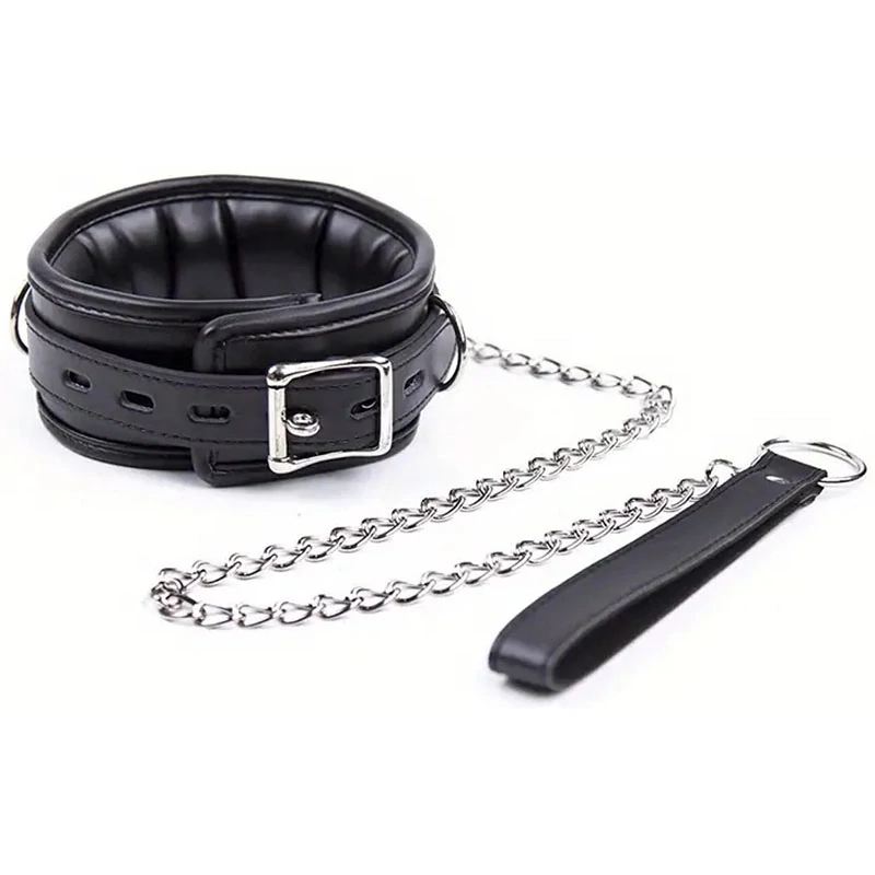 Kožený BDSM obojek s vodítkem