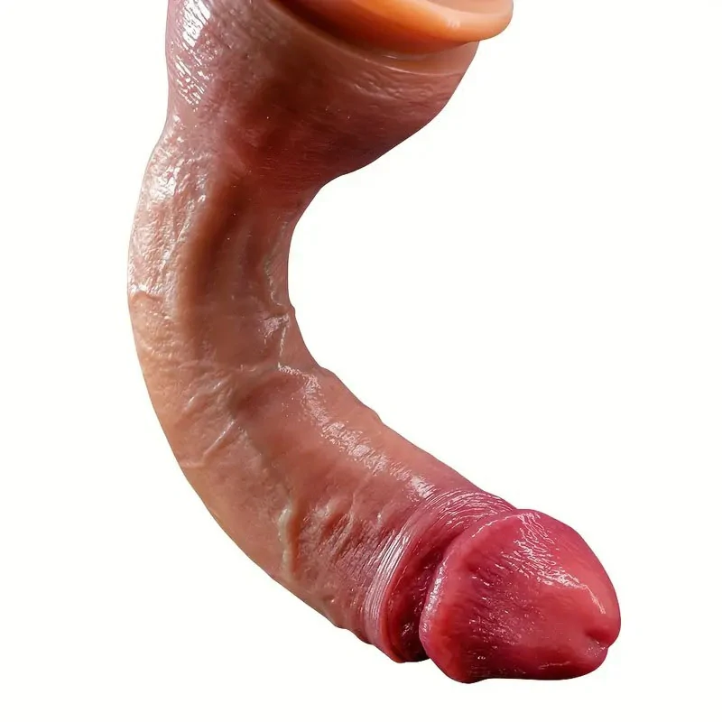 Velké realistické silikonové dildo s varlaty a přísavkou - 23 cm