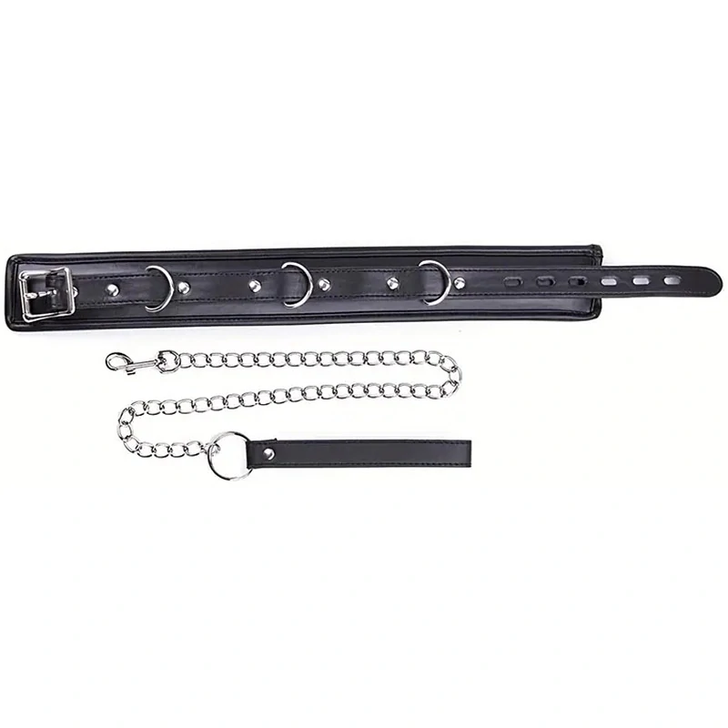 Kožený BDSM obojek s vodítkem
