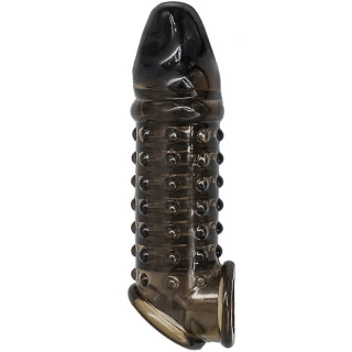 Stimulační návlek na penis a varlata s výstupky