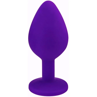 Silikonový anální kolík s čirým diamantem - S