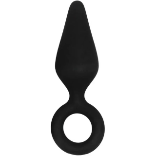 Silikonový anální kolík s očkem - S