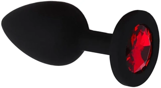 Silikonový anální kolík s červeným diamantem - S