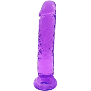Fialové dildo s přísavkou - 19 cm